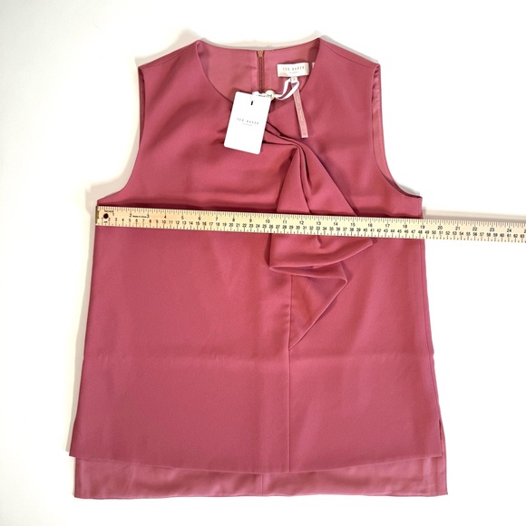 Ted Baker Kelliss Sculpted Bow Dusty Rose Sleeveless Blouse - Quiet Luxury - Picture 12 of 14